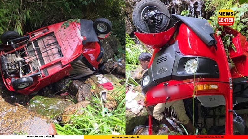 Three injured after three-wheeler falls into 50-foot precipice in Watawala