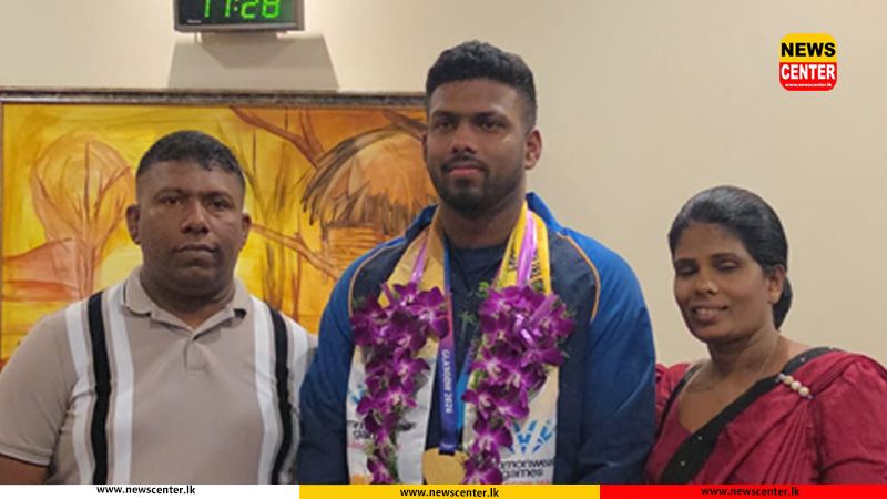 Commonwealth Games gold medalist Rumesh Tharanga returns to Sri Lanka