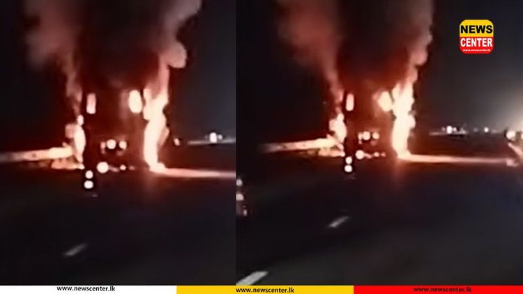 Watch : Luxury bus catches fire on Southern Expressway