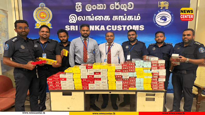 විදේශීය සිගරට් තොගයක් සමග චීන ජාතිකයින් ගුවන්තොටුපළේදි අත්අඩංගුවට 